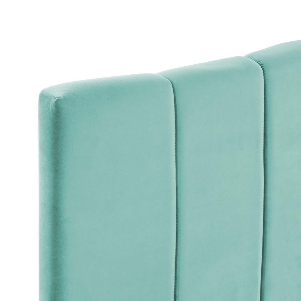 Camilla Channel Tufted King/California King Performance Velvet Headboard - Mint MOD-6183-MIN. Picture 3