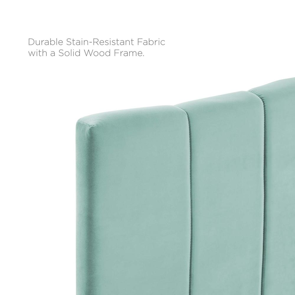Camilla Channel Tufted King/California King Performance Velvet Headboard - Mint MOD-6183-MIN. Picture 4