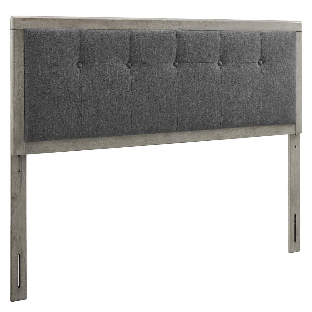 Draper Tufted Full Fabric and Wood Headboard - Gray Charcoal MOD-6225-GRY-CHA. Picture 1