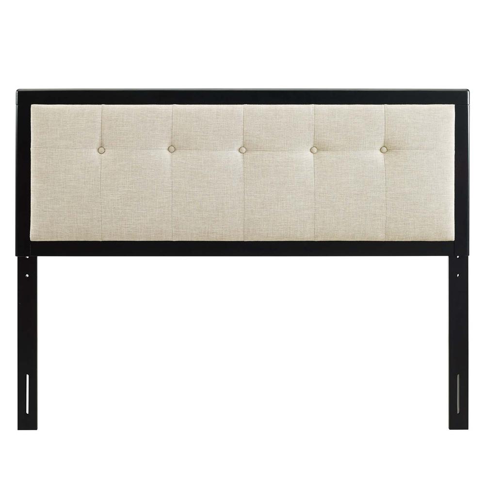 Draper Tufted Queen Fabric and Wood Headboard - Black Beige MOD-6226-BLK-BEI. Picture 2