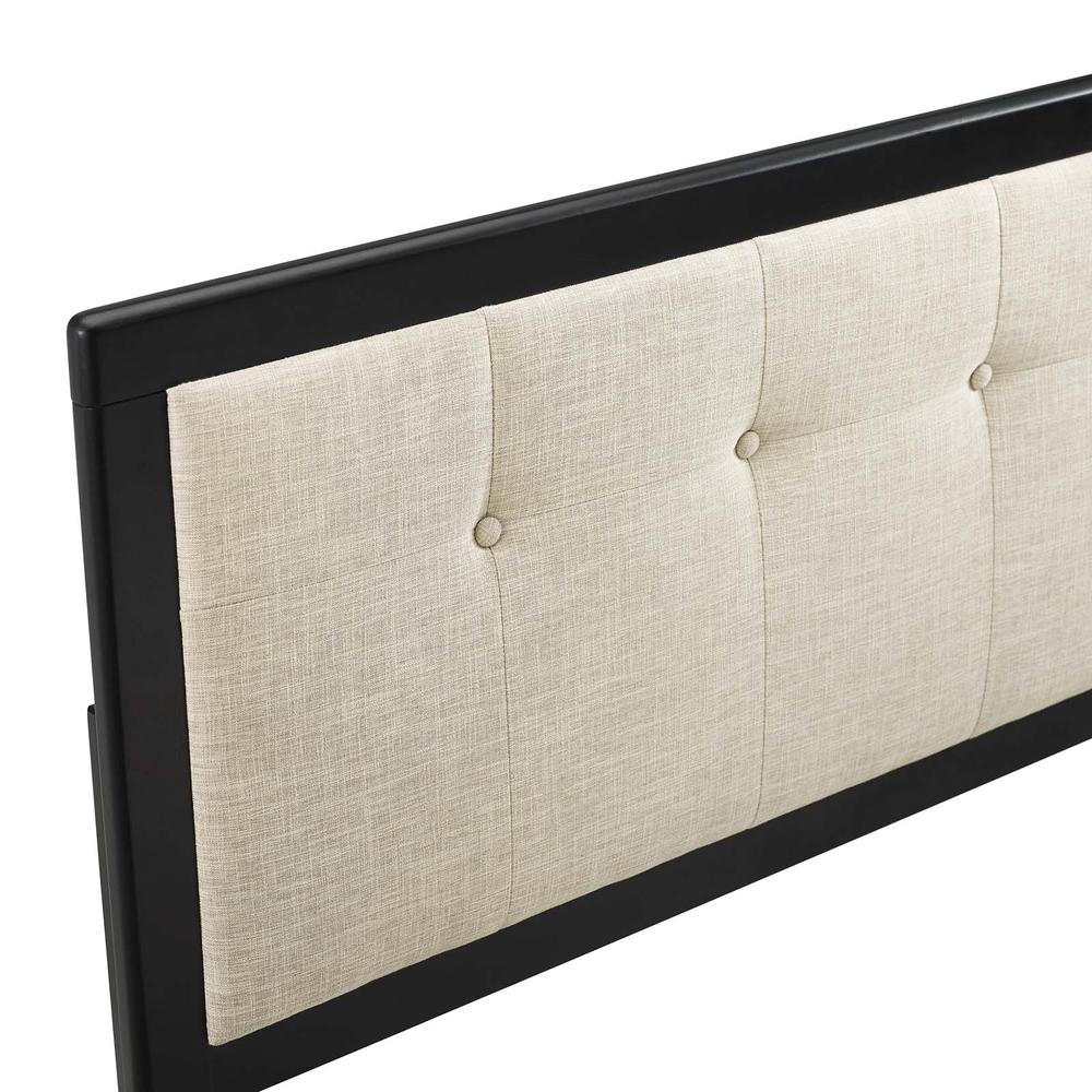 Draper Tufted Queen Fabric and Wood Headboard - Black Beige MOD-6226-BLK-BEI. Picture 3