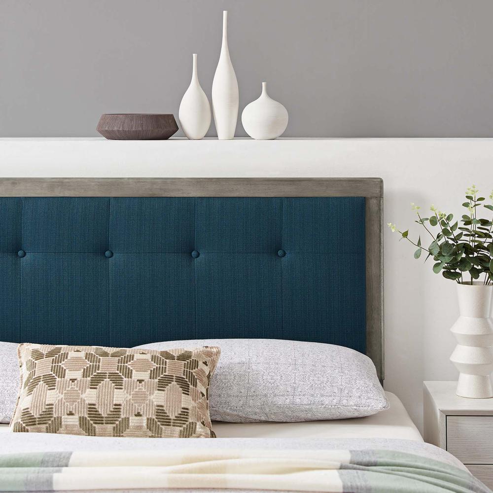 Draper Tufted Queen Fabric and Wood Headboard - Gray Azure MOD-6226-GRY-AZU. Picture 8