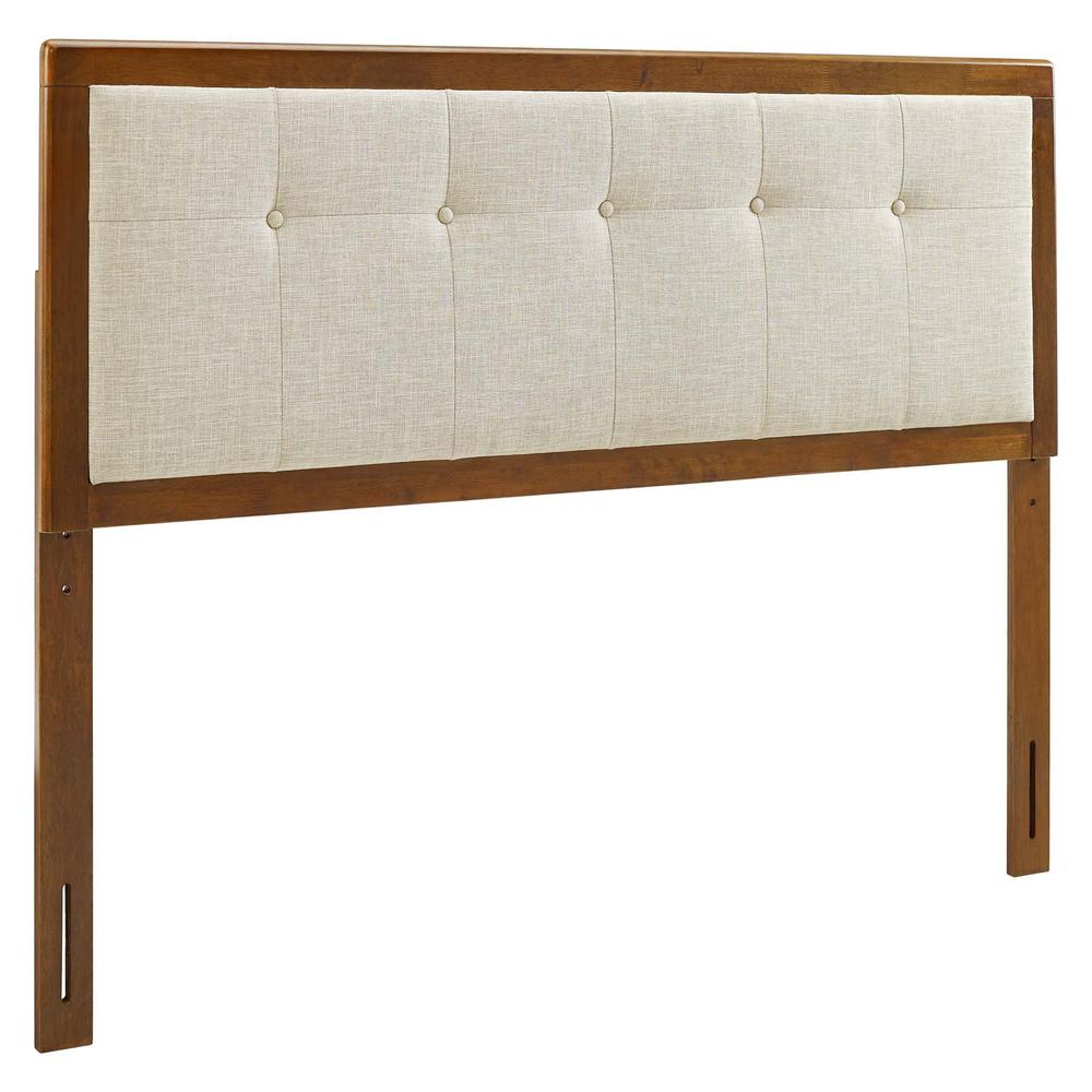 Draper Tufted Queen Fabric and Wood Headboard - Walnut Beige MOD-6226-WAL-BEI. Picture 1