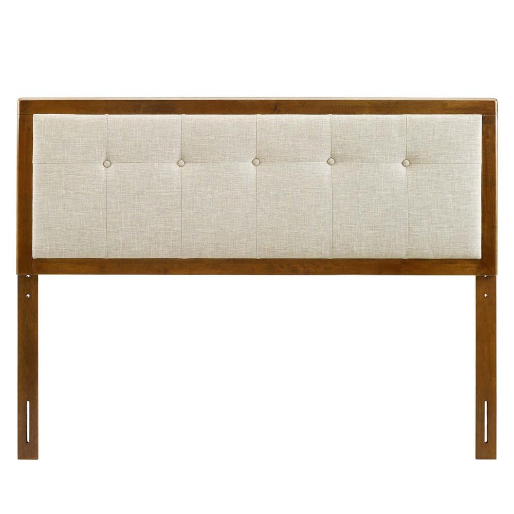 Draper Tufted Queen Fabric and Wood Headboard - Walnut Beige MOD-6226-WAL-BEI. Picture 2