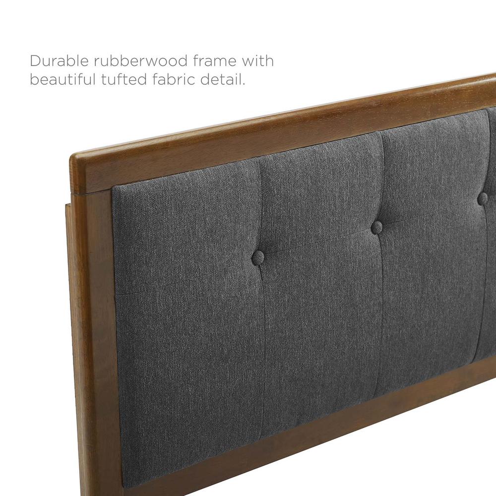 Draper Tufted Queen Fabric and Wood Headboard - Walnut Charcoal MOD-6226-WAL-CHA. Picture 4