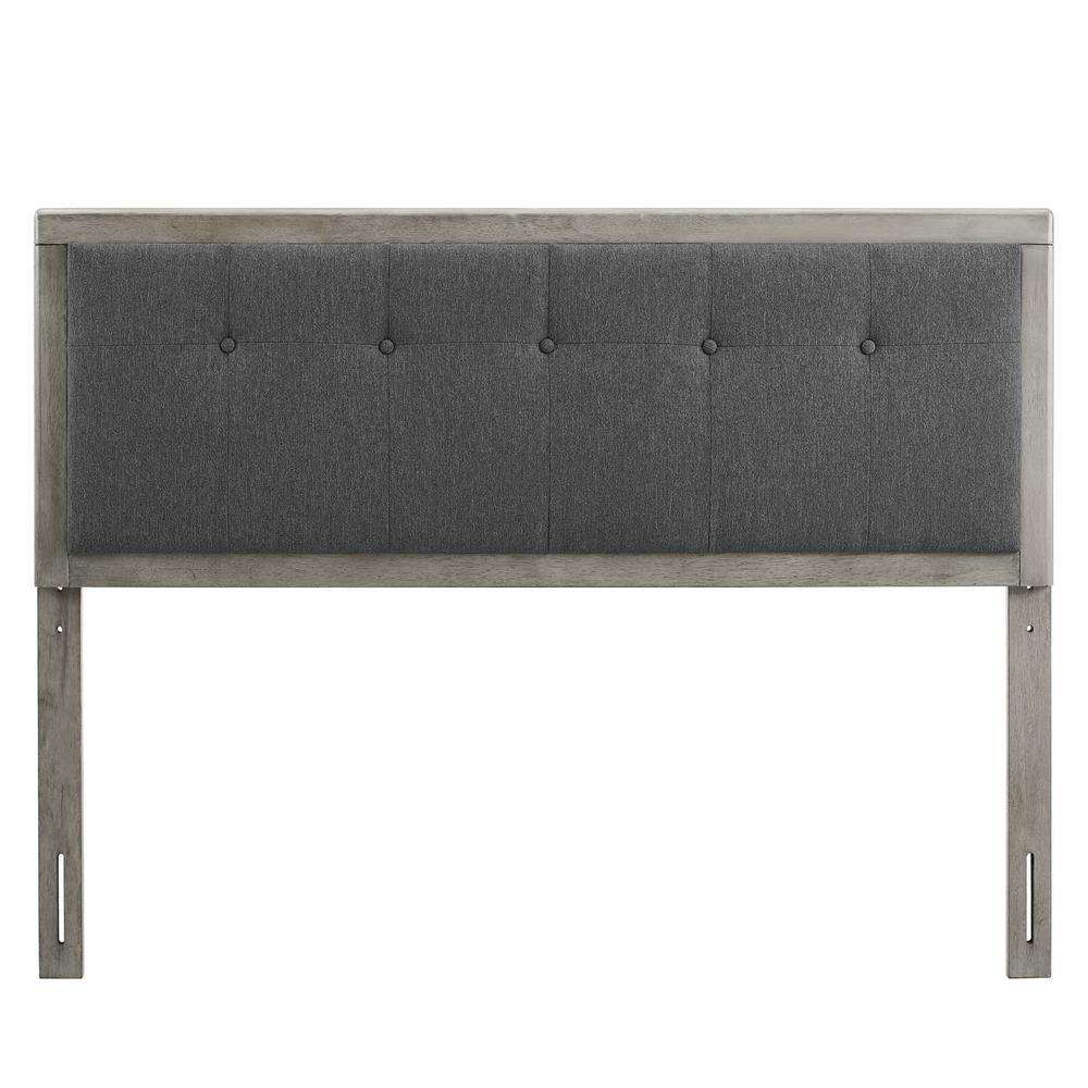 Draper Tufted King Fabric and Wood Headboard - Gray Charcoal MOD-6227-GRY-CHA. Picture 2