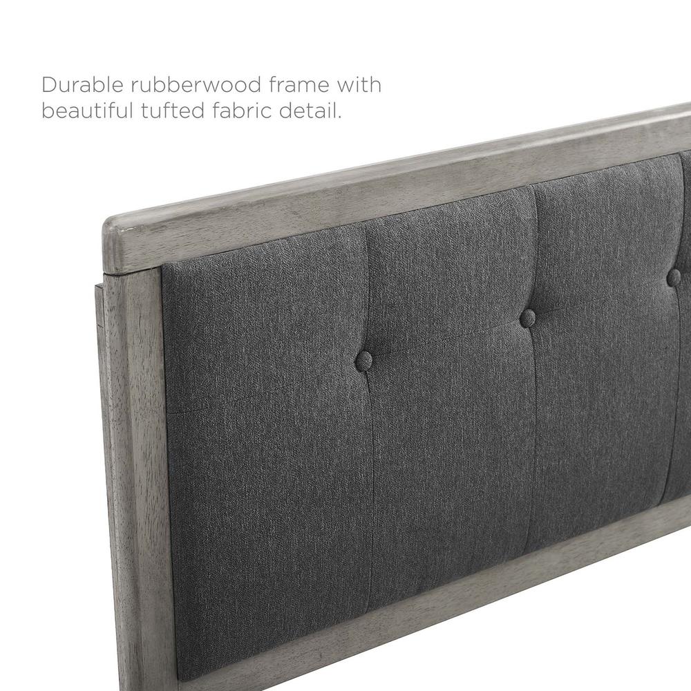 Draper Tufted King Fabric and Wood Headboard - Gray Charcoal MOD-6227-GRY-CHA. Picture 4