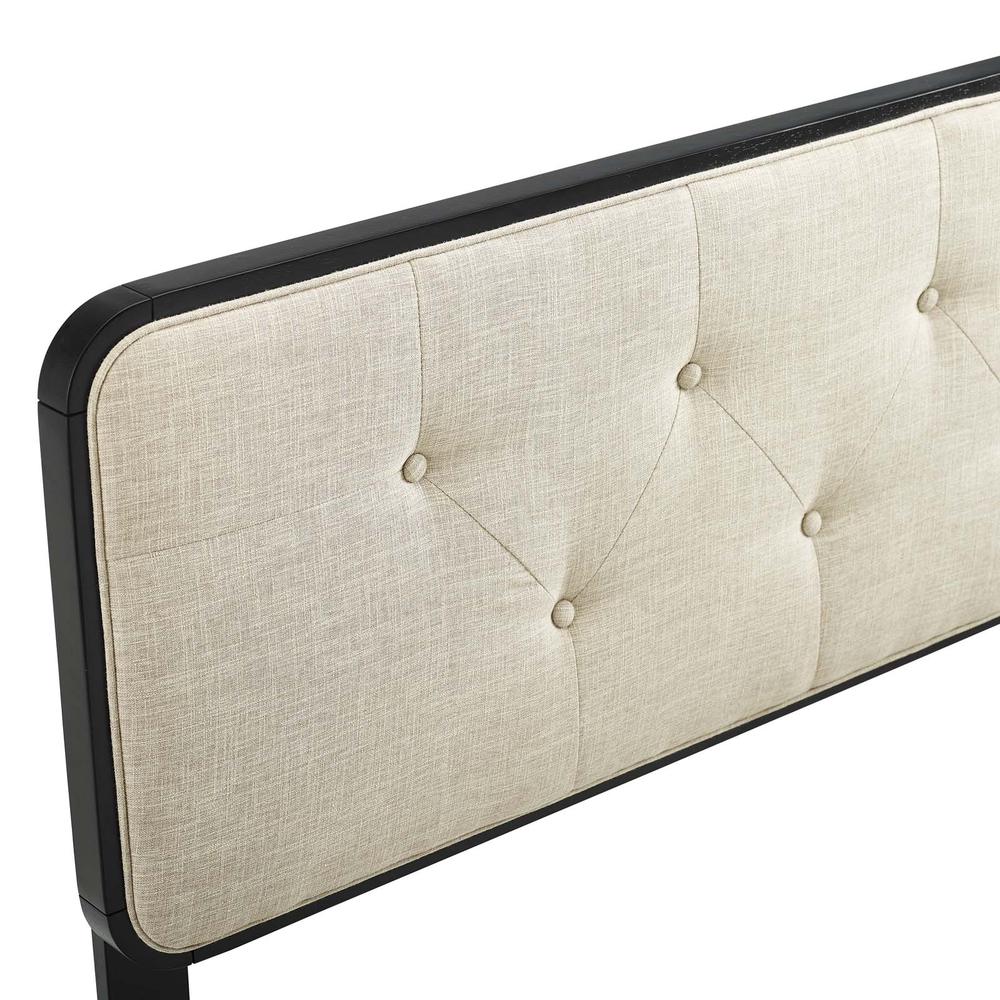 Collins Tufted Twin Fabric and Wood Headboard - Black Beige MOD-6232-BLK-BEI. Picture 3