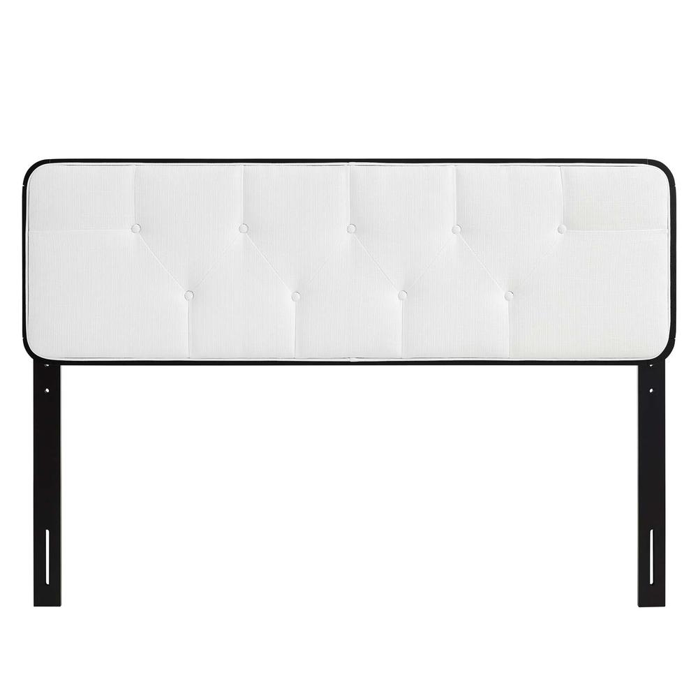 Collins Tufted Twin Fabric and Wood Headboard - Black White MOD-6232-BLK-WHI. Picture 2
