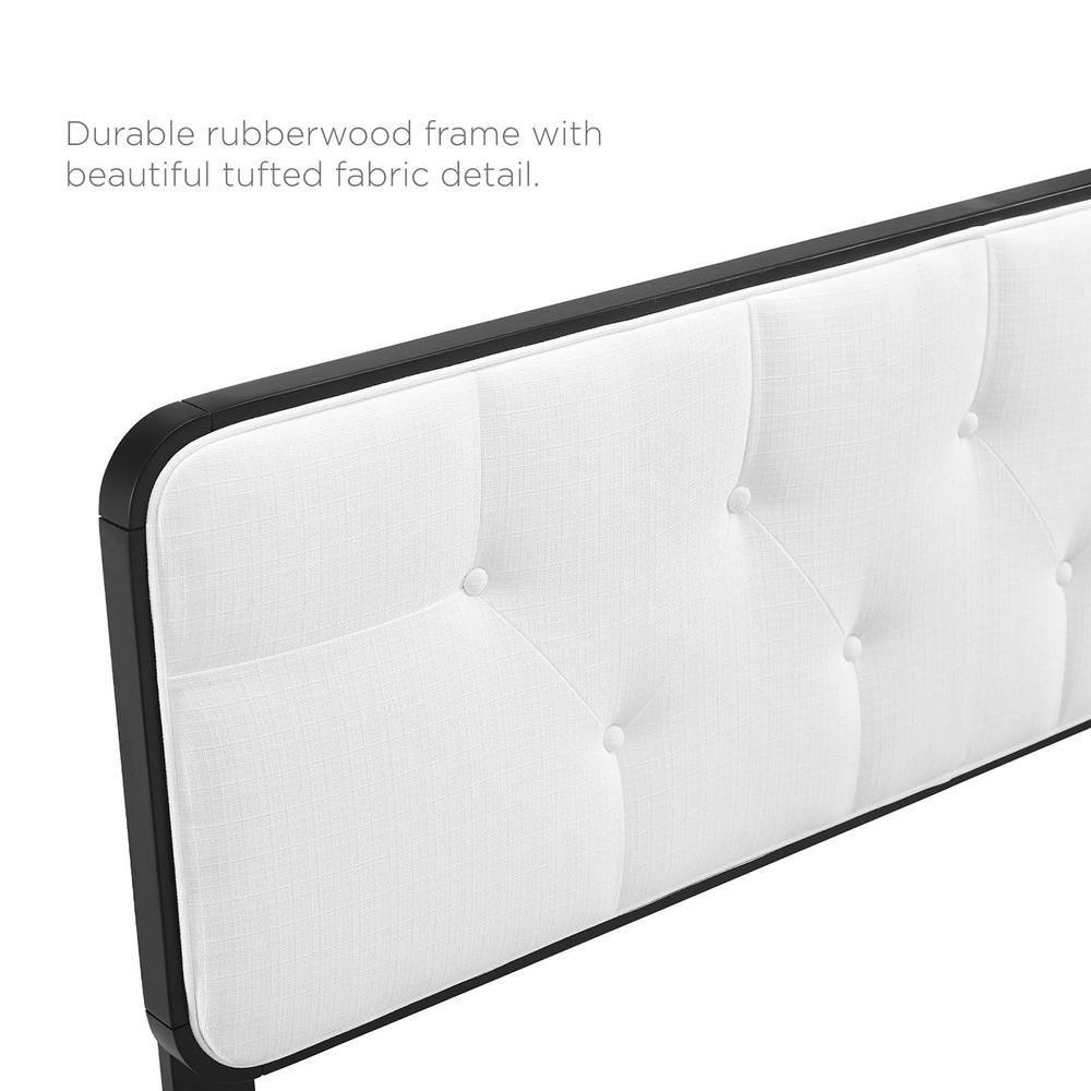 Collins Tufted Twin Fabric and Wood Headboard - Black White MOD-6232-BLK-WHI. Picture 4