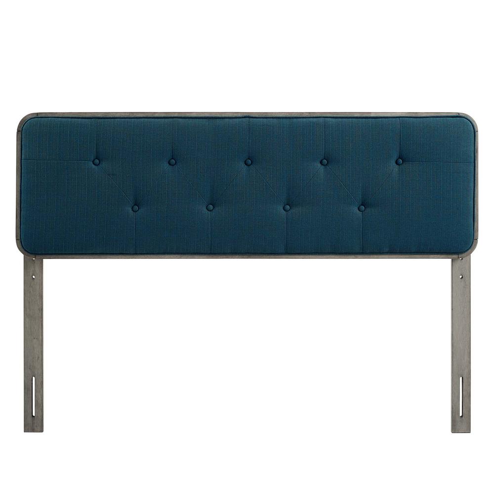 Collins Tufted Twin Fabric and Wood Headboard - Gray Azure MOD-6232-GRY-AZU. Picture 2