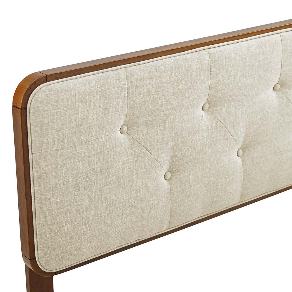 Collins Tufted Twin Fabric and Wood Headboard - Walnut Beige MOD-6232-WAL-BEI. Picture 3