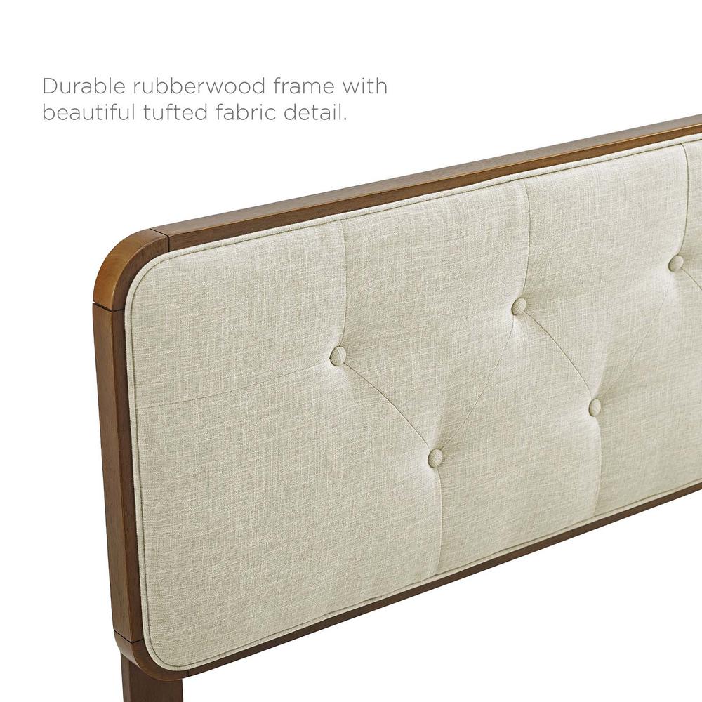 Collins Tufted Twin Fabric and Wood Headboard - Walnut Beige MOD-6232-WAL-BEI. Picture 4