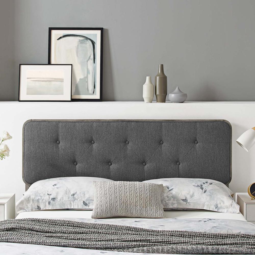 Collins Tufted Full Fabric and Wood Headboard - Gray Charcoal MOD-6233-GRY-CHA. Picture 8