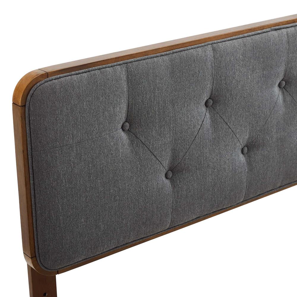 Collins Tufted Full Fabric and Wood Headboard - Walnut Charcoal MOD-6233-WAL-CHA. Picture 3