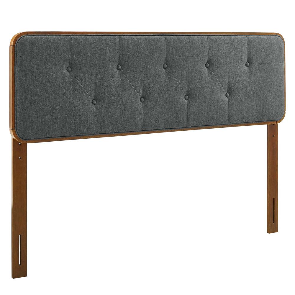 Collins Tufted Queen Fabric and Wood Headboard - Walnut Charcoal MOD-6234-WAL-CHA. The main picture.