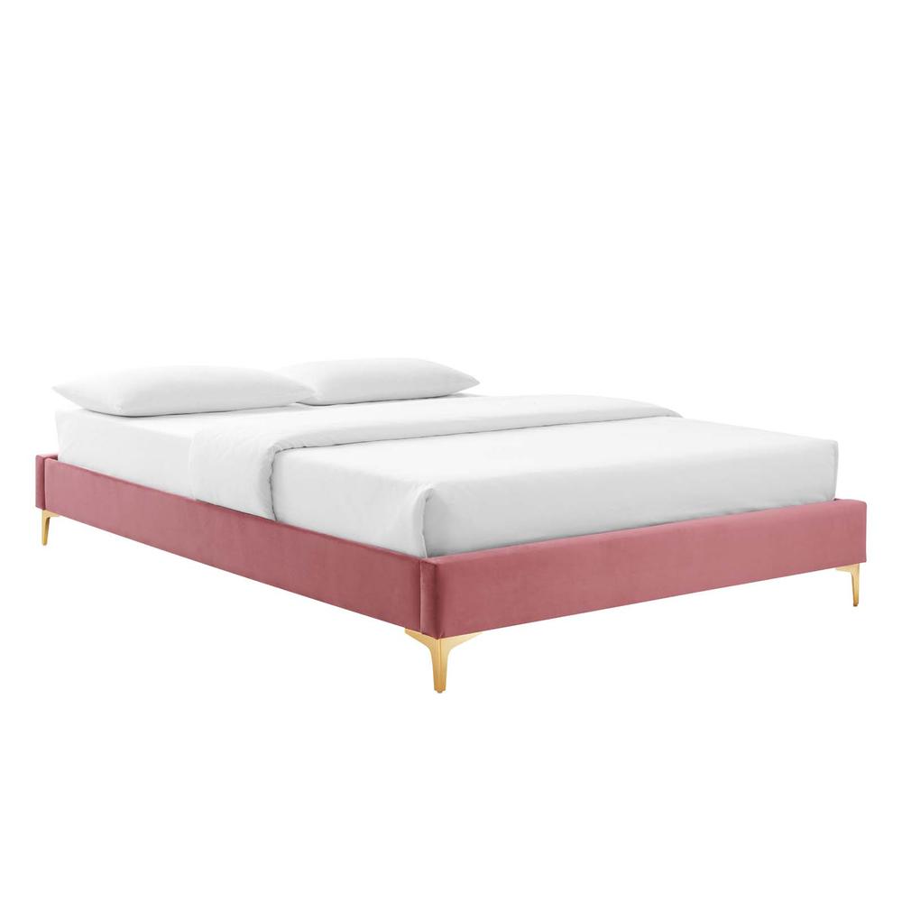 Sutton Queen Performance Velvet Bed Frame. Picture 1