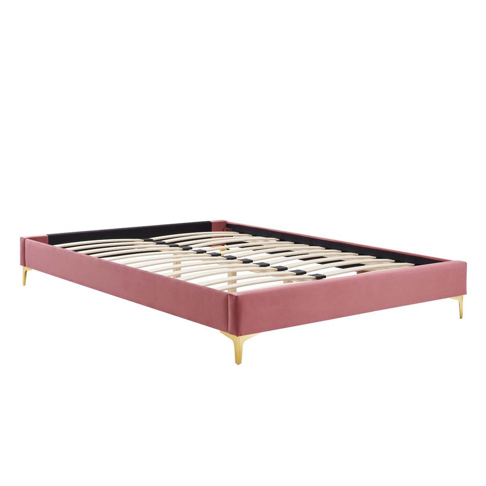 Sutton Queen Performance Velvet Bed Frame. Picture 2
