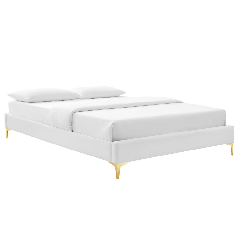 Sutton Queen Performance Velvet Bed Frame. Picture 1