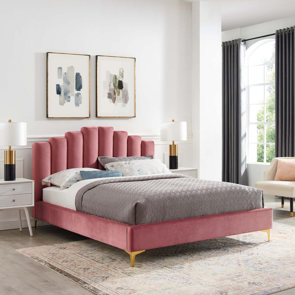 Best Master Jamie Velvet Upholstered Tower High Profile Queen Bed