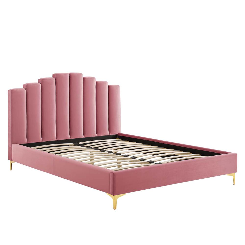 Best Master Jamie Velvet Upholstered Tower High Profile Queen Bed