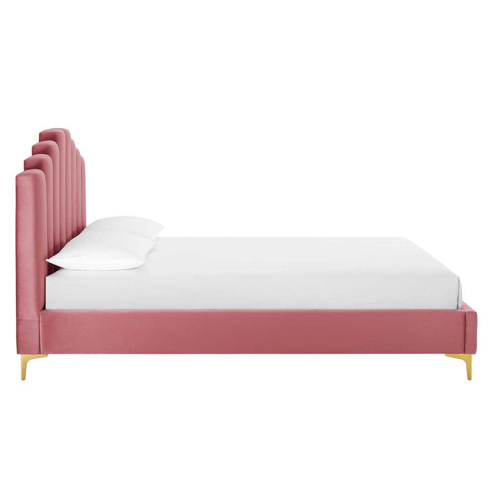 Best Master Jamie Velvet Upholstered Tower High Profile Queen Bed