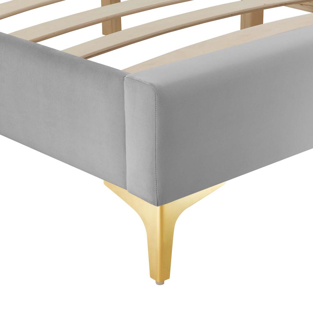 Sutton Twin Performance Velvet Bed Frame. Picture 5