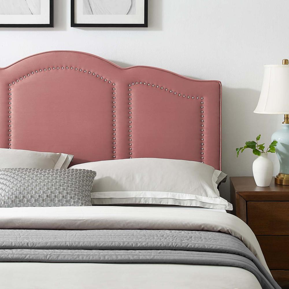 Cecilia Full/Queen Performance Velvet Headboard - Dusty Rose MOD-6309-DUS. Picture 9