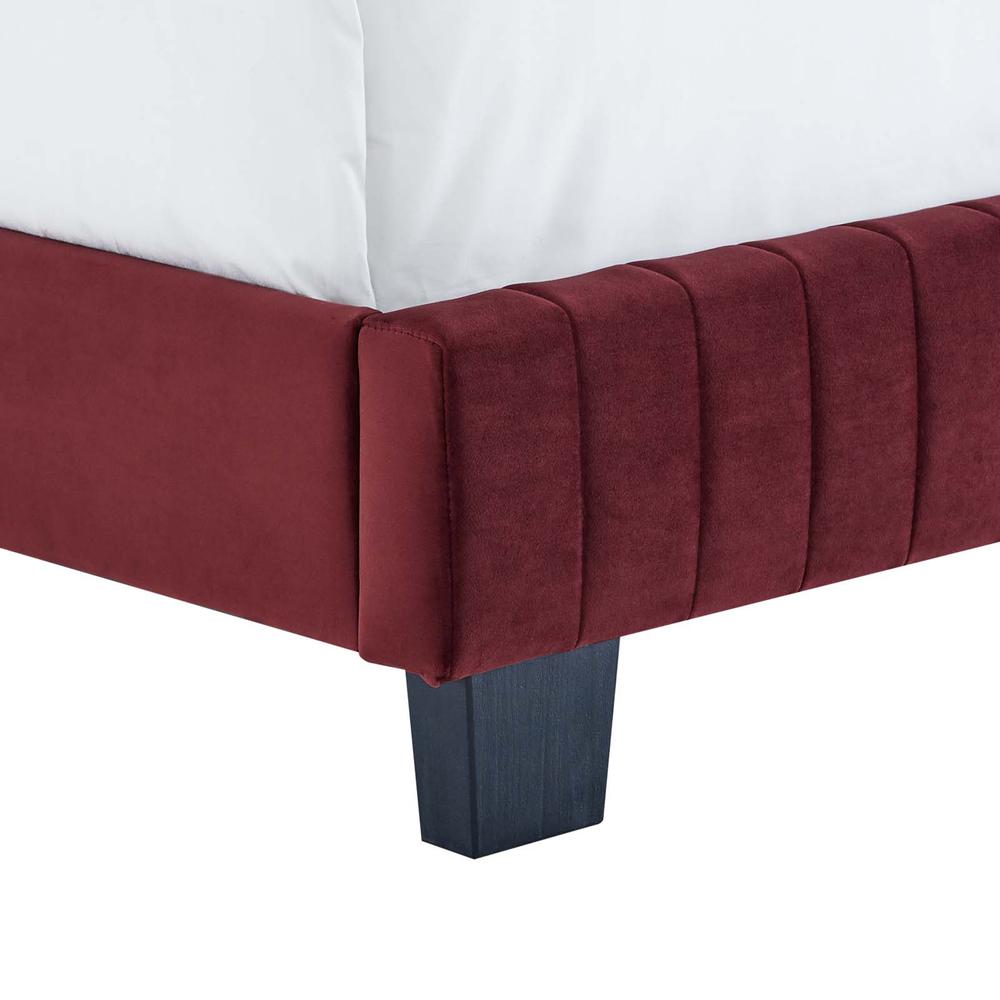 Celine Channel Tufted Performance Velvet Queen Bed. Picture 3