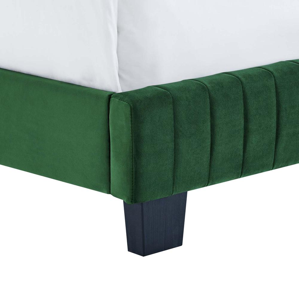 Celine Channel Tufted Performance Velvet Twin Bed. Picture 3