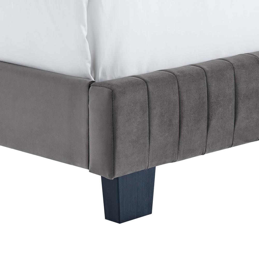 Celine Channel Tufted Performance Velvet Twin Bed. Picture 3
