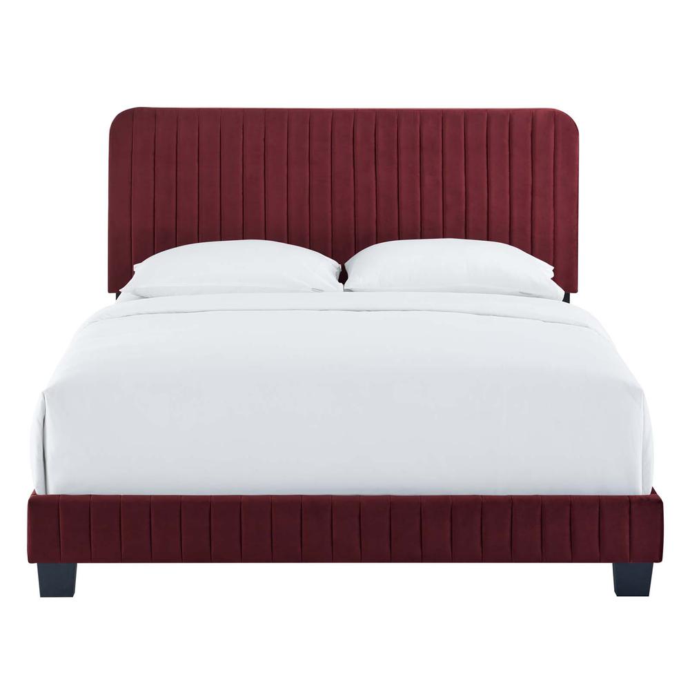 Celine Channel Tufted Performance Velvet Twin Bed. Picture 5