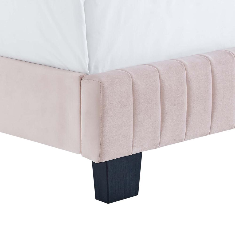 Celine Channel Tufted Performance Velvet Twin Bed - Pink MOD-6332-PNK. Picture 3