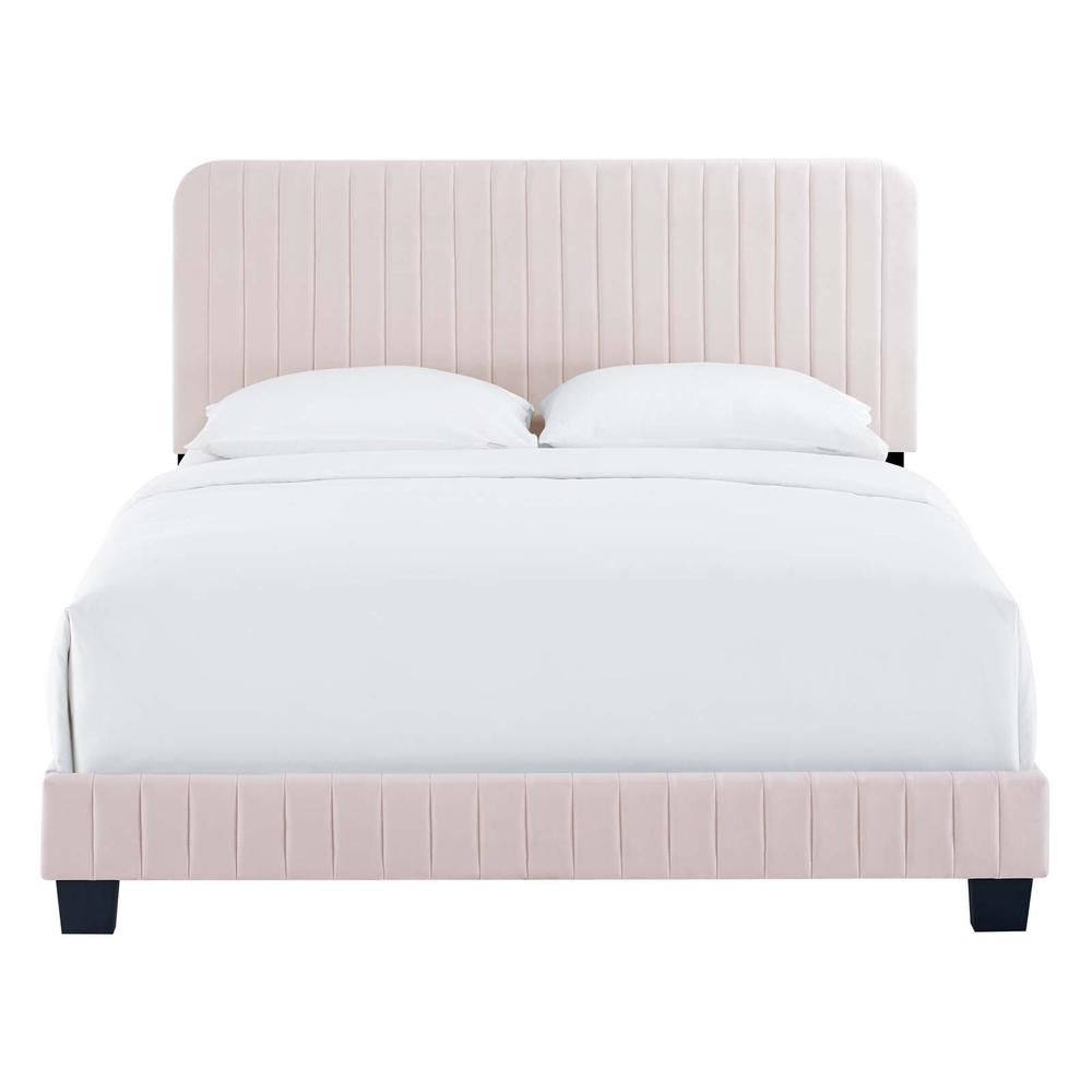 Celine Channel Tufted Performance Velvet Twin Bed - Pink MOD-6332-PNK. Picture 5