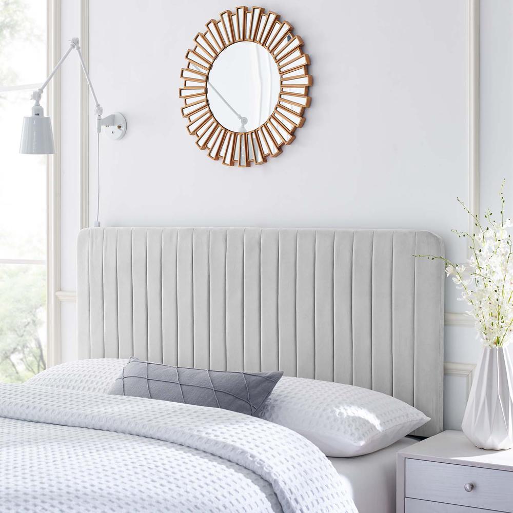 Milenna Channel Tufted Performance Velvet Twin Headboard. Picture 9