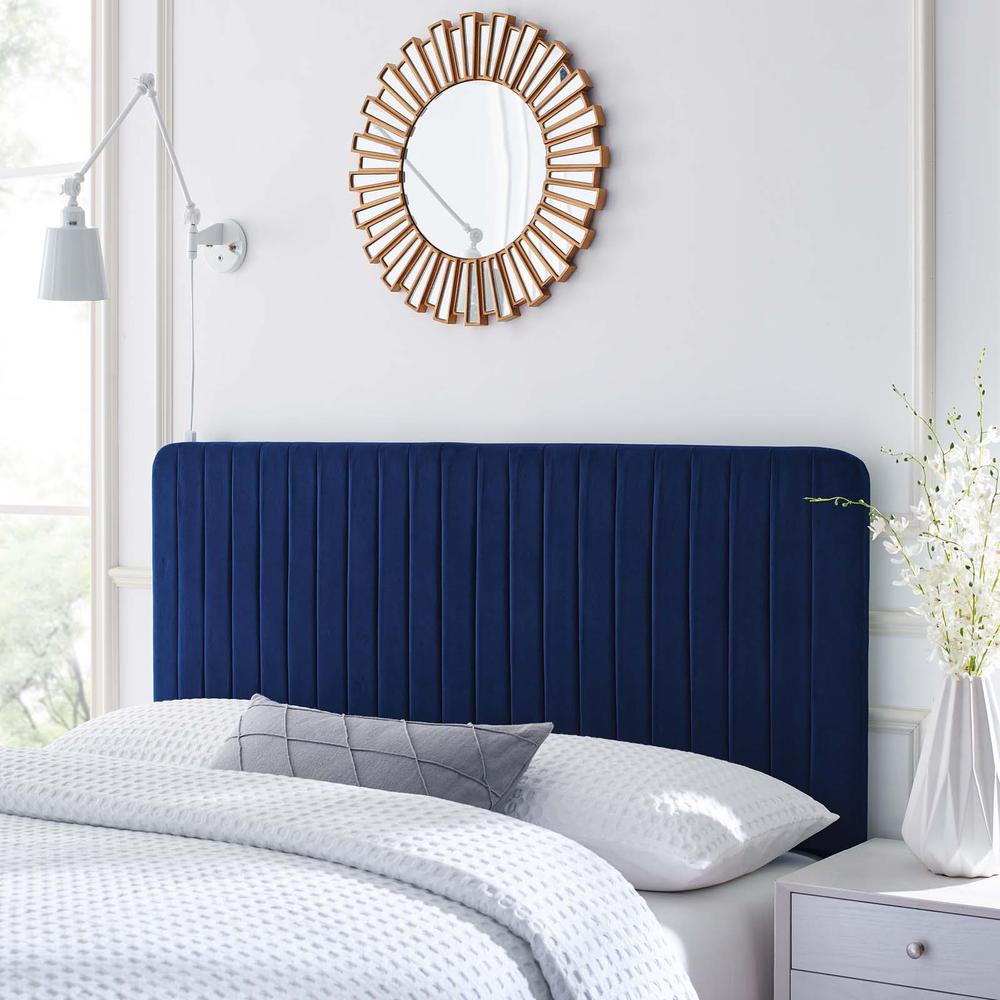 Milenna Channel Tufted Performance Velvet Twin Headboard. Picture 9
