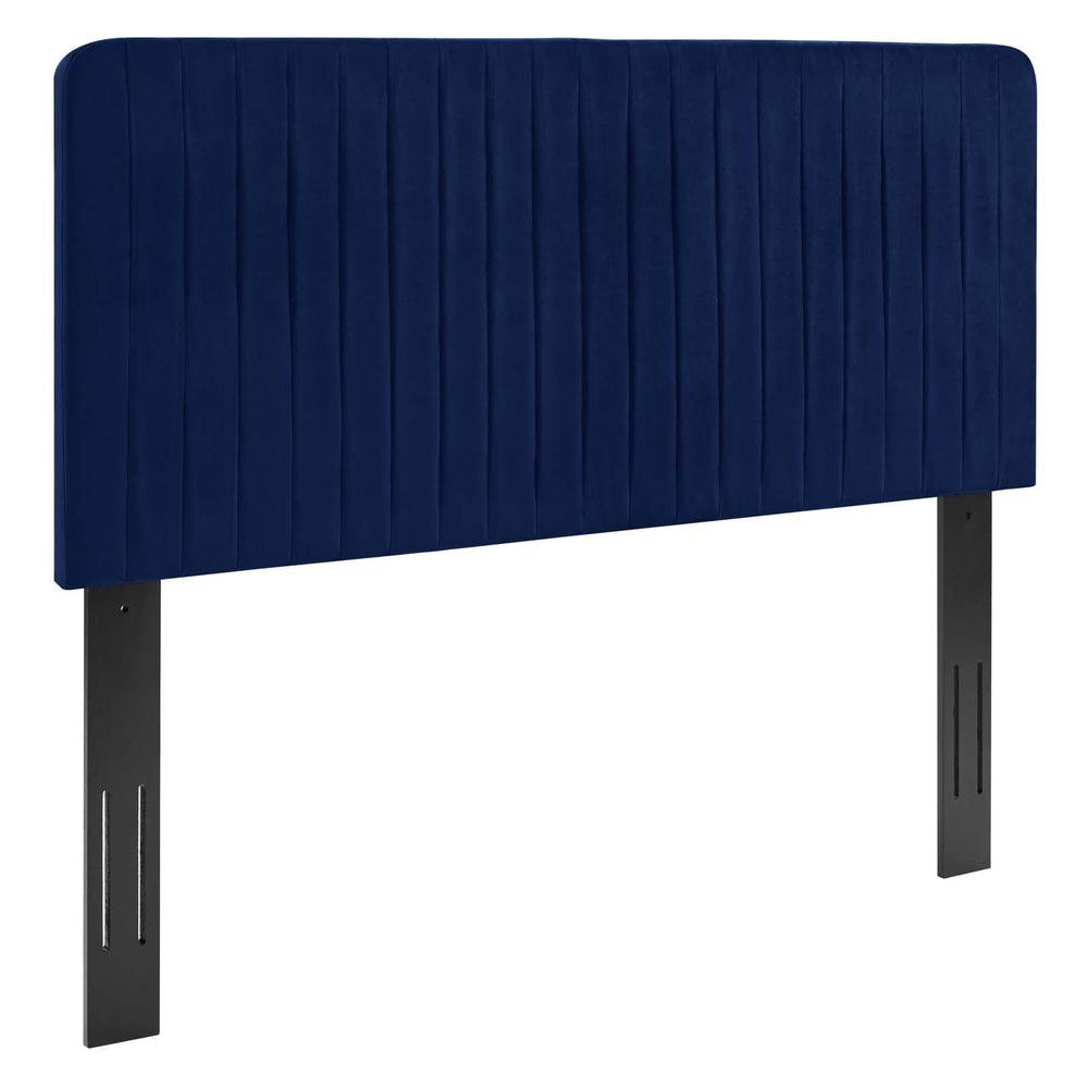 Milenna Channel Tufted Performance Velvet Twin Headboard. Picture 1