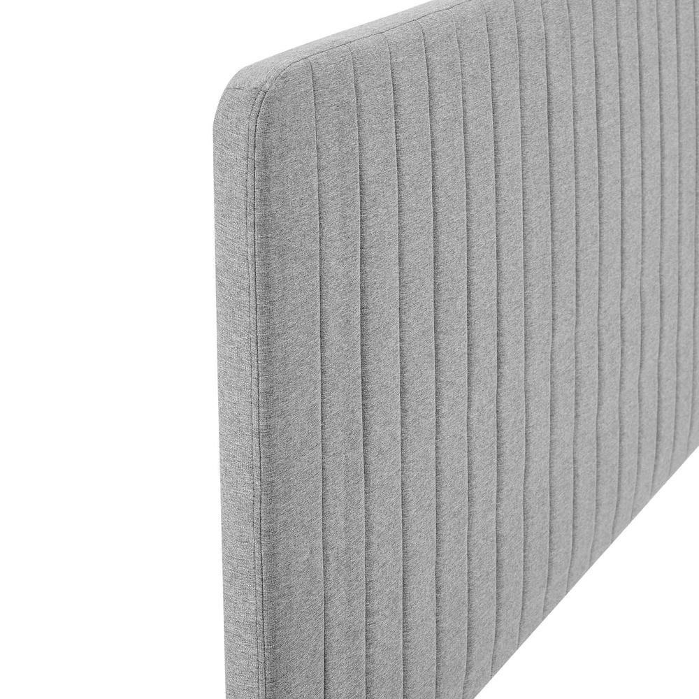 Milenna Channel Tufted Upholstered Fabric Twin Headboard. Picture 2