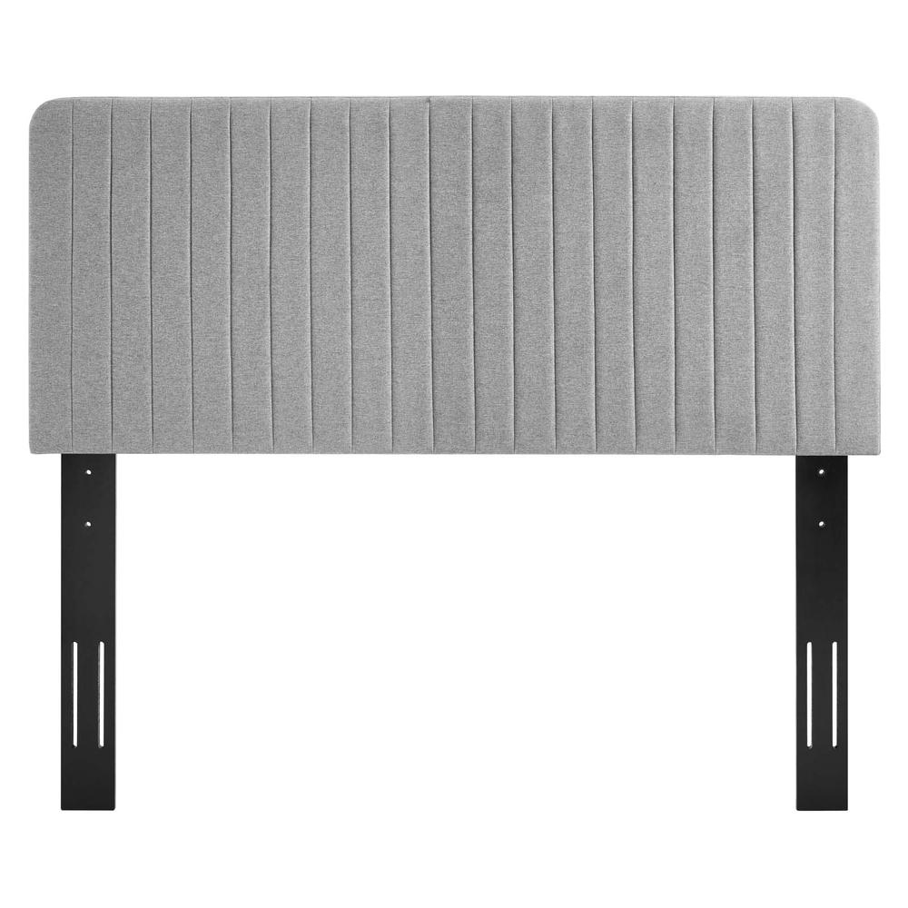 Milenna Channel Tufted Upholstered Fabric Twin Headboard. Picture 3