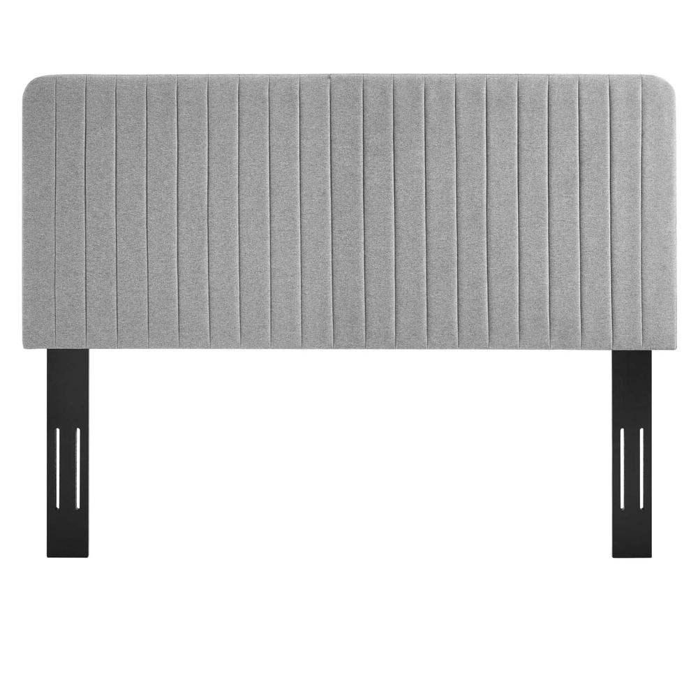 Milenna Channel Tufted Upholstered Fabric Twin Headboard. Picture 4