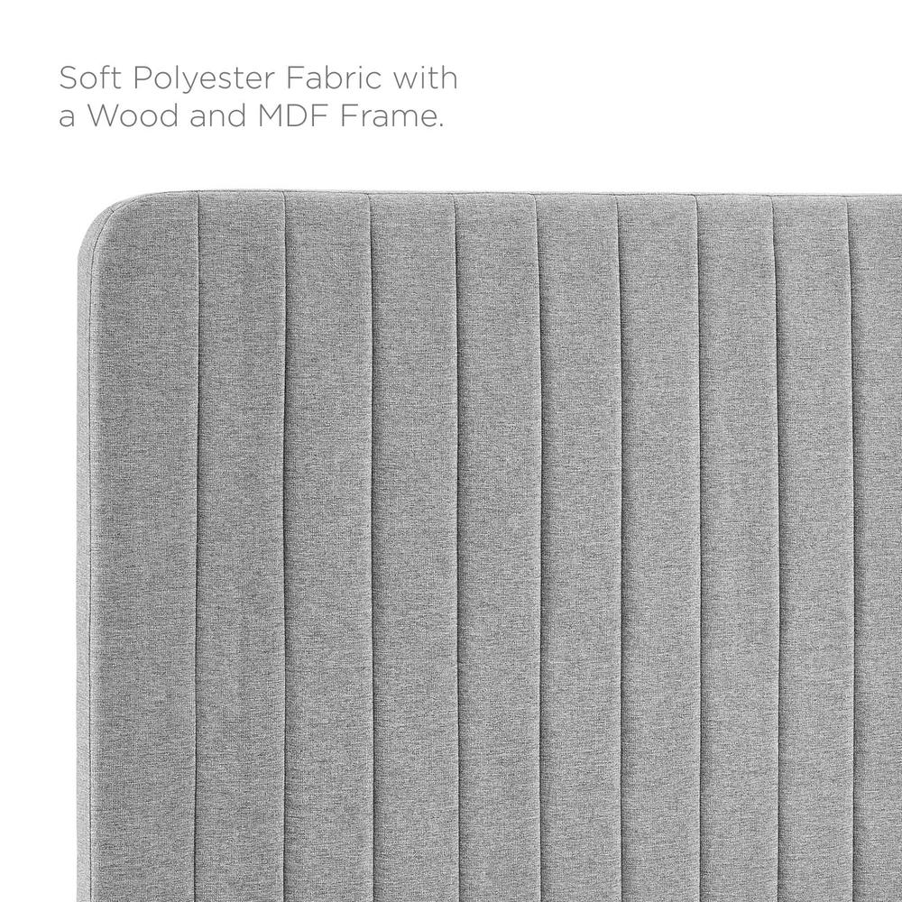 Milenna Channel Tufted Upholstered Fabric Twin Headboard. Picture 5