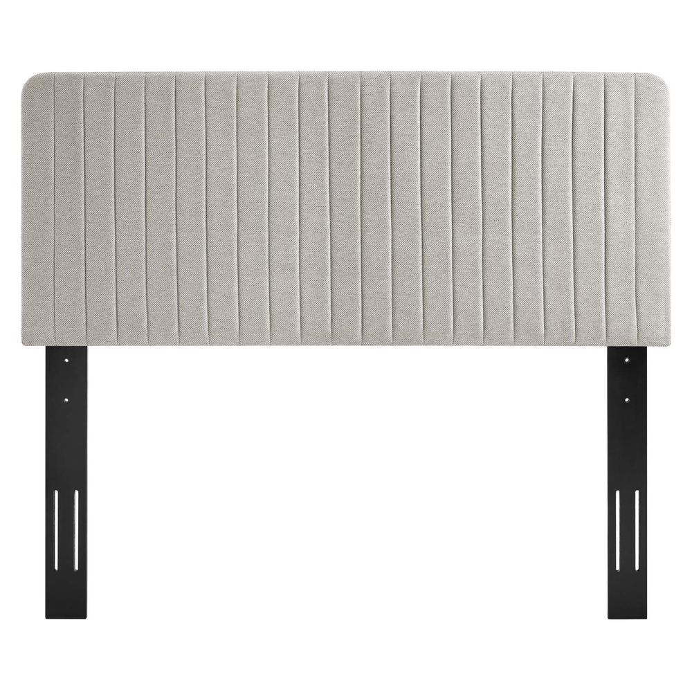 Milenna Channel Tufted Upholstered Fabric Full/Queen Headboard. Picture 3