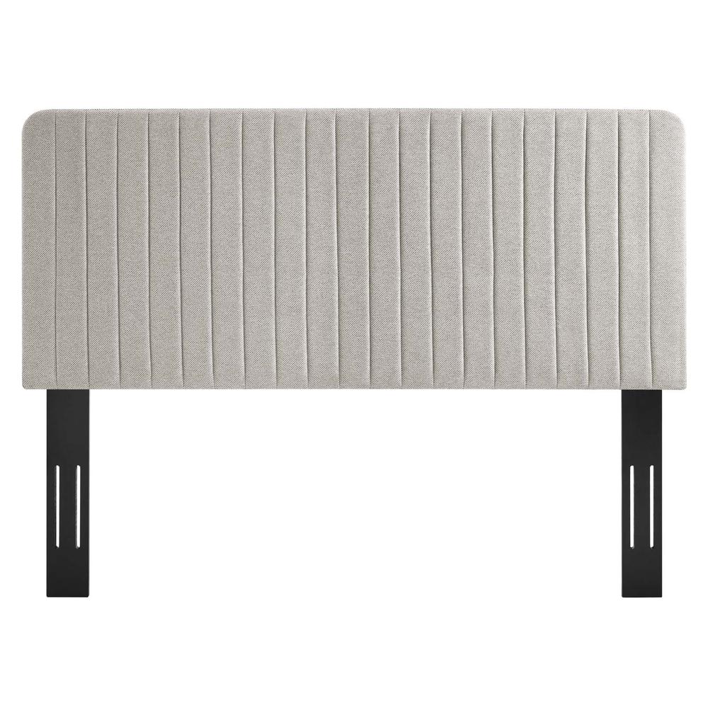 Milenna Channel Tufted Upholstered Fabric Full/Queen Headboard. Picture 4