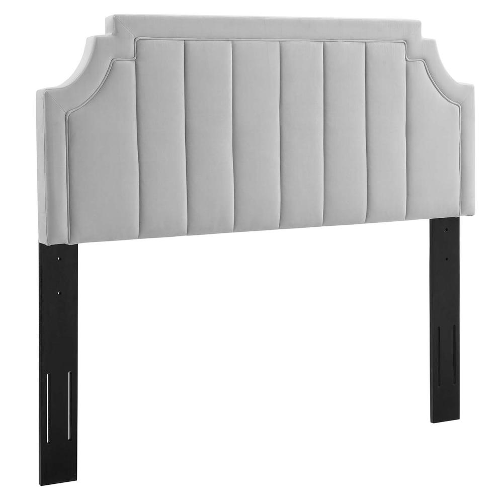 Alyona Channel Tufted Performance Velvet Twin Headboard - Light Gray MOD-6346-LGR. The main picture.
