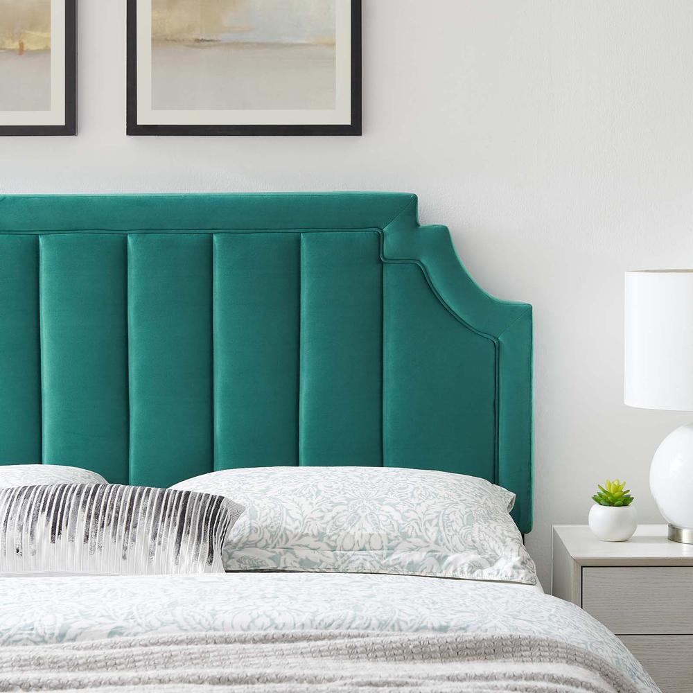 Alyona Channel Tufted Performance Velvet Full/Queen Headboard - Teal MOD-6347-TEA. Picture 9