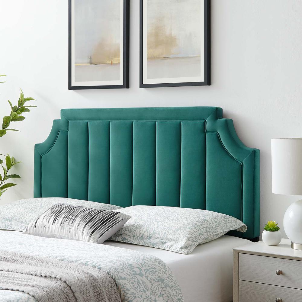 Alyona Channel Tufted Performance Velvet Full/Queen Headboard - Teal MOD-6347-TEA. Picture 10