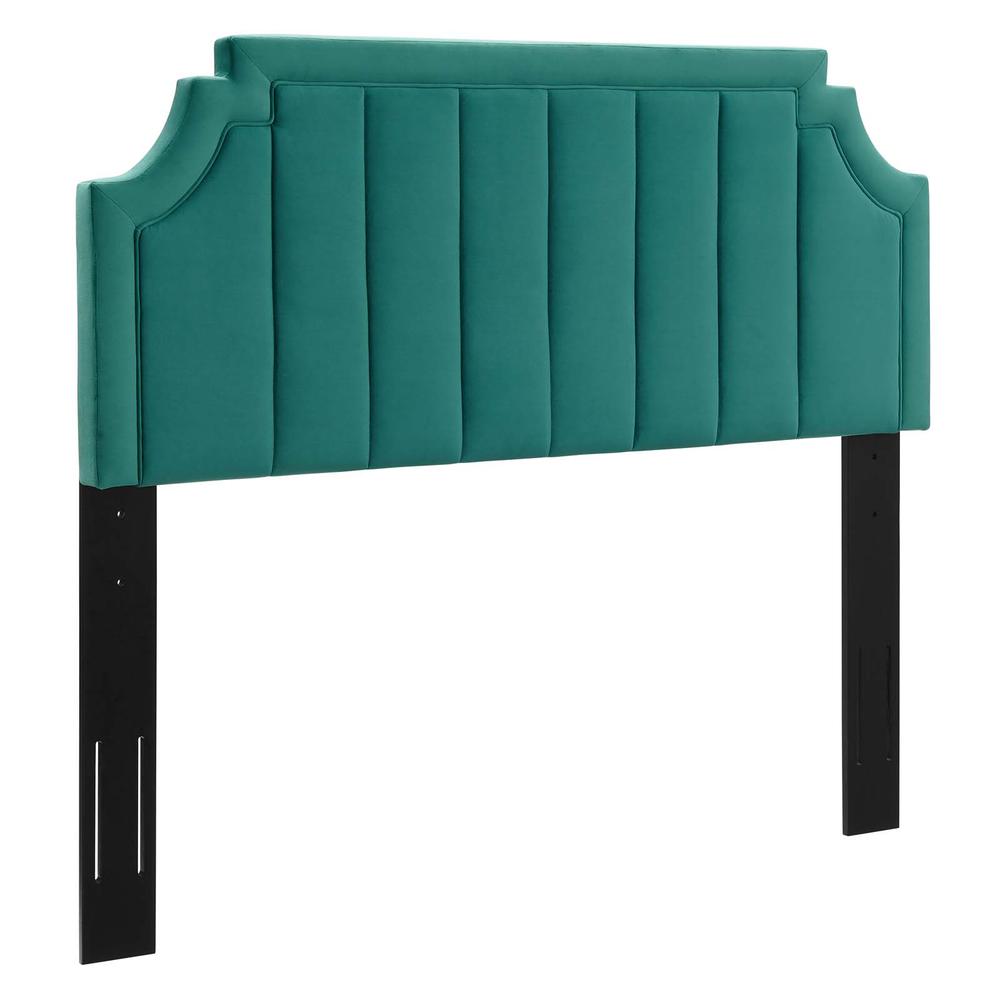 Alyona Channel Tufted Performance Velvet Full/Queen Headboard - Teal MOD-6347-TEA. Picture 1