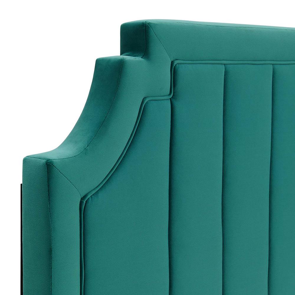 Alyona Channel Tufted Performance Velvet Full/Queen Headboard - Teal MOD-6347-TEA. Picture 4