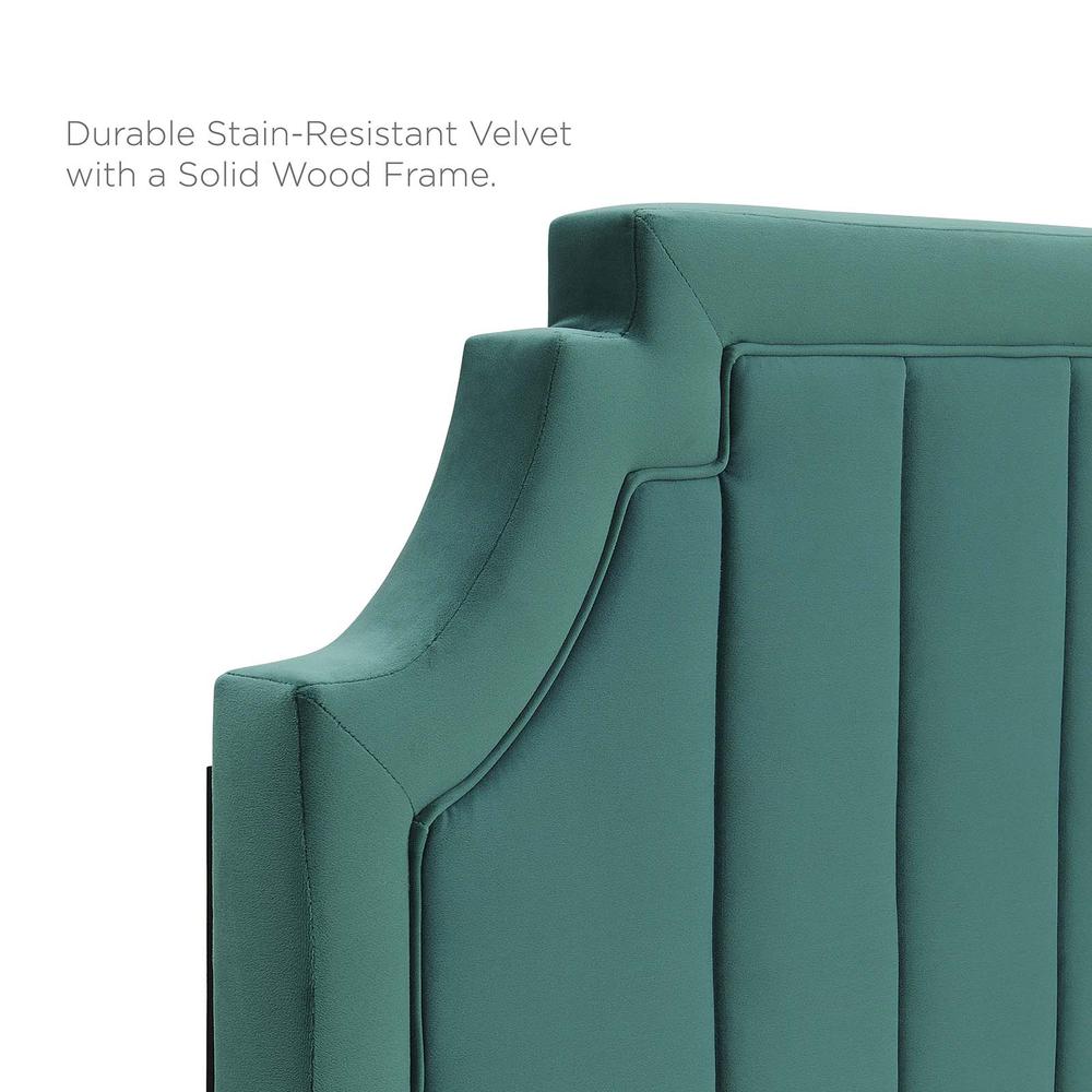 Alyona Channel Tufted Performance Velvet Full/Queen Headboard - Teal MOD-6347-TEA. Picture 5