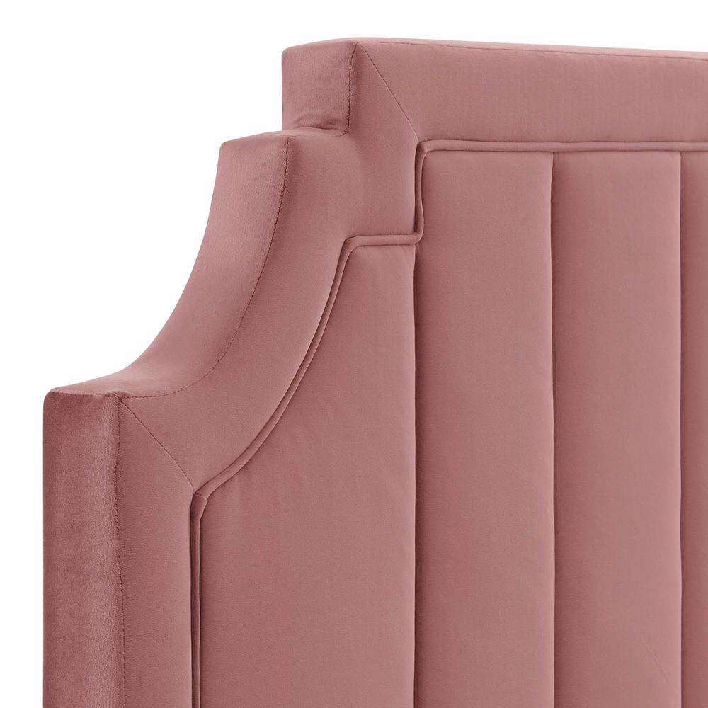 Alyona Channel Tufted Performance Velvet King/California King Headboard - Dusty Rose MOD-6348-DUS. Picture 4
